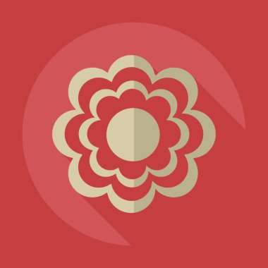 Gölge simgesi çiçek ile düz modern tasarım