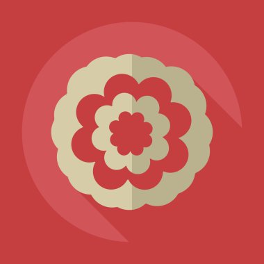 Gölge simgesi çiçek ile düz modern tasarım