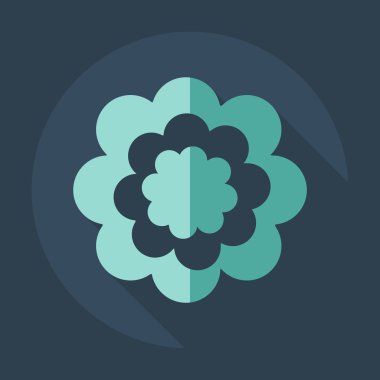 Gölge simgesi çiçek ile düz modern tasarım