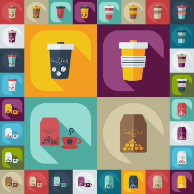 Gölge simgesi kahve ile düz modern tasarım