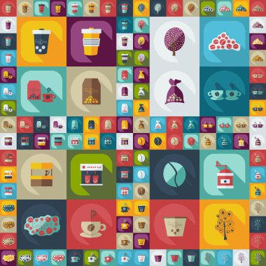 Gölge simgesi kahve ile düz modern tasarım