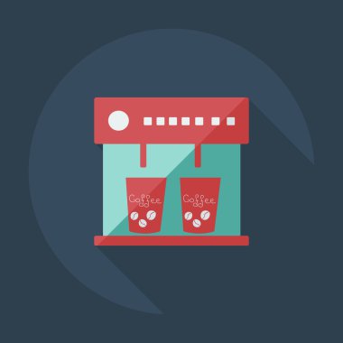 Gölge simgesi kahve ile düz modern tasarım