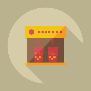 Gölge simgesi kahve ile düz modern tasarım