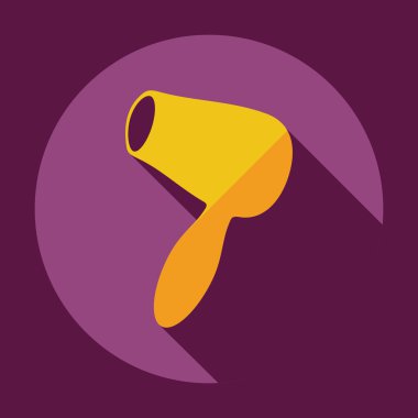 Gölge simgesi saç kurutma makinesi bulunan düz modern tasarım