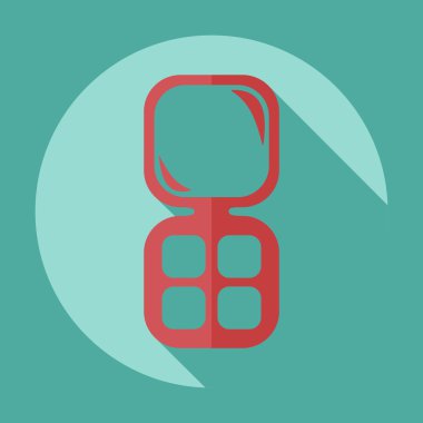 Gölge simgesi cep aynası ile düz modern tasarım