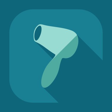 Gölge simgesi saç kurutma makinesi bulunan düz modern tasarım