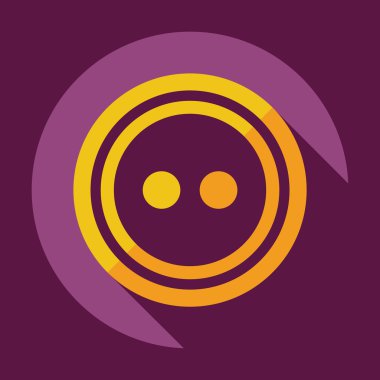 Gölge simgesi olan düz modern tasarım giyim için düğmeleri