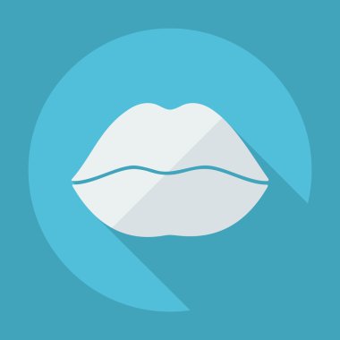 Gölge simgesi dudakları ile düz modern tasarım