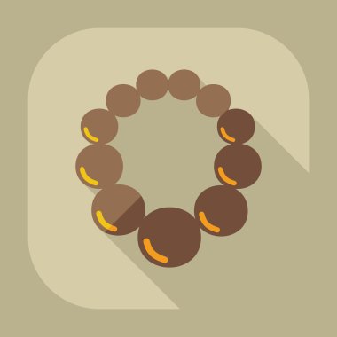 Gölge simgesi kolye ile düz modern tasarım