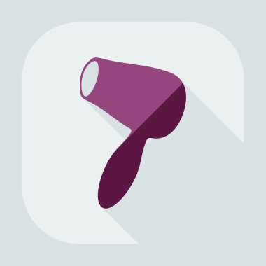 Gölge simgesi saç kurutma makinesi bulunan düz modern tasarım