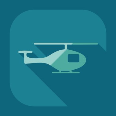 Gölge simgesi helikopter ile düz modern tasarım