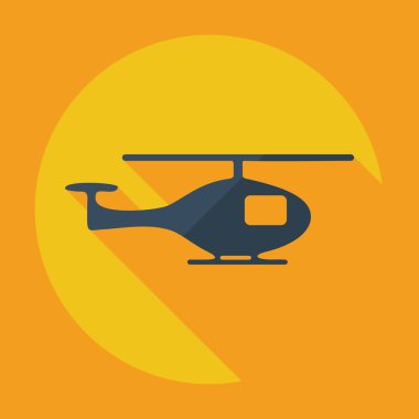 Gölge simgesi helikopter ile düz modern tasarım