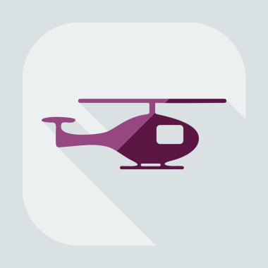 Gölge simgesi helikopter ile düz modern tasarım