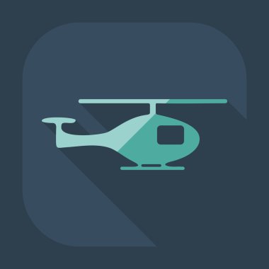 Gölge simgesi helikopter ile düz modern tasarım