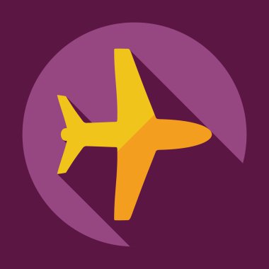 Gölge simgesi uçak ile düz modern tasarım