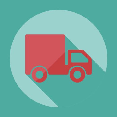 Gölge simgesi araba ile düz modern tasarım