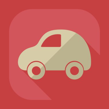 Gölge simgesi araba ile düz modern tasarım