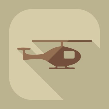 Gölge simgesi helikopter ile düz modern tasarım