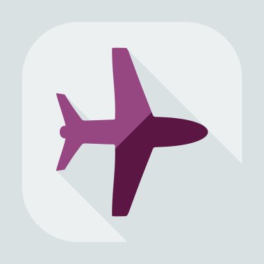 Gölge simgesi uçak ile düz modern tasarım