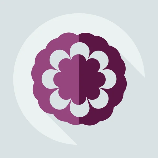 Diseño moderno plano con flor icono de sombra — Vector de stock