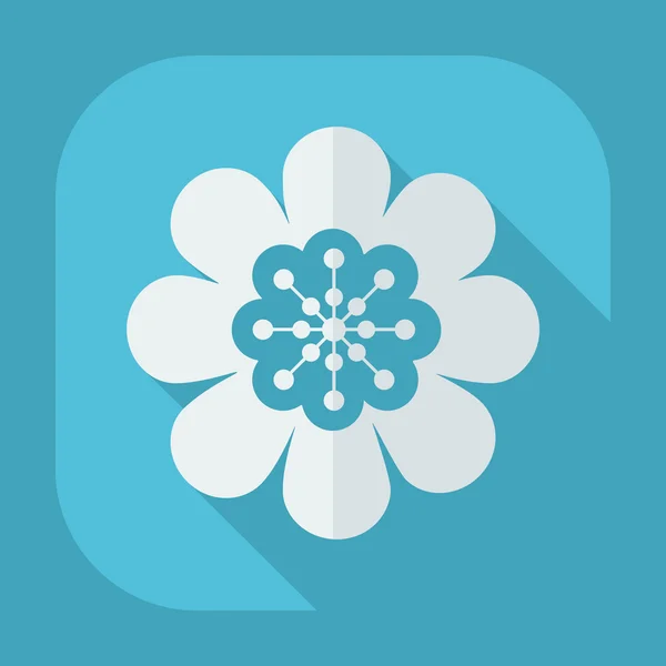 Platt modern design med skugga ikonen blomma — Stock vektor