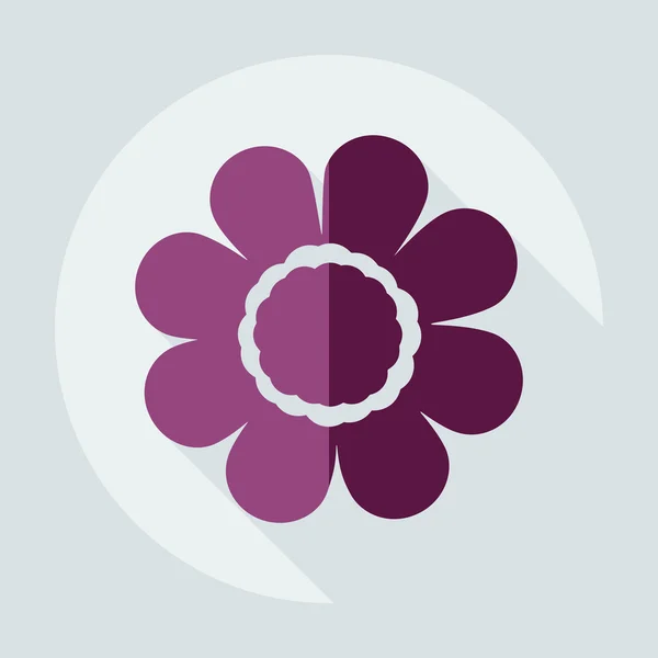 Diseño moderno plano con flor icono de sombra — Vector de stock