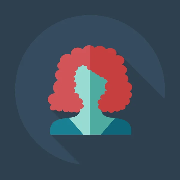 Gölge simgesi siluet kız yaratıcı saç modeli ile düz modern tasarım — Stok Vektör