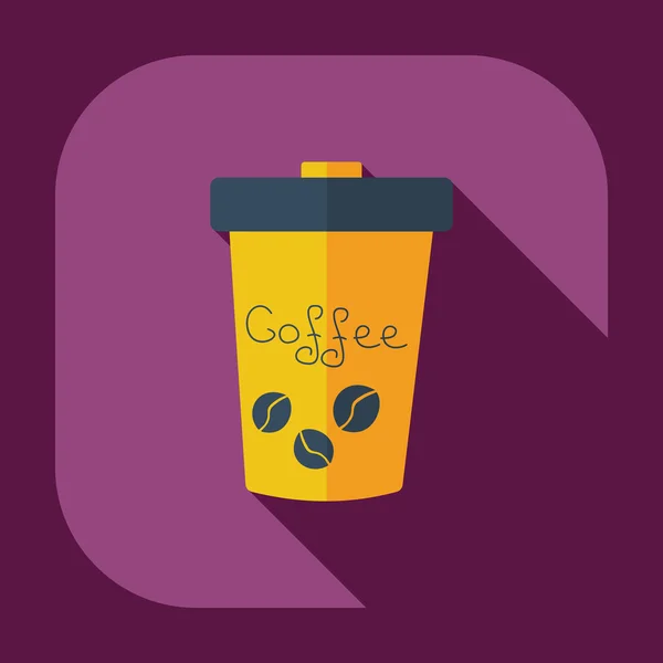 Flat modern design with shadow icon coffee