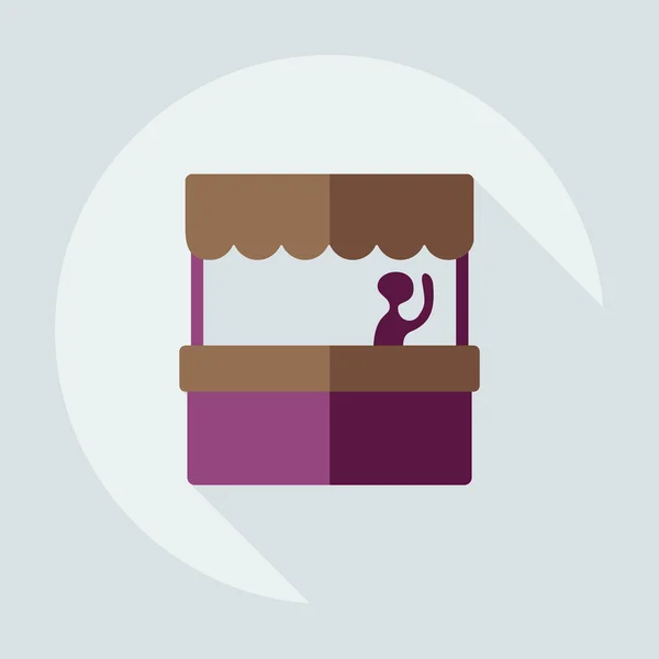 Плоский сучасний дизайн з тіньовою іконою кавовою кабінкою — стоковий вектор