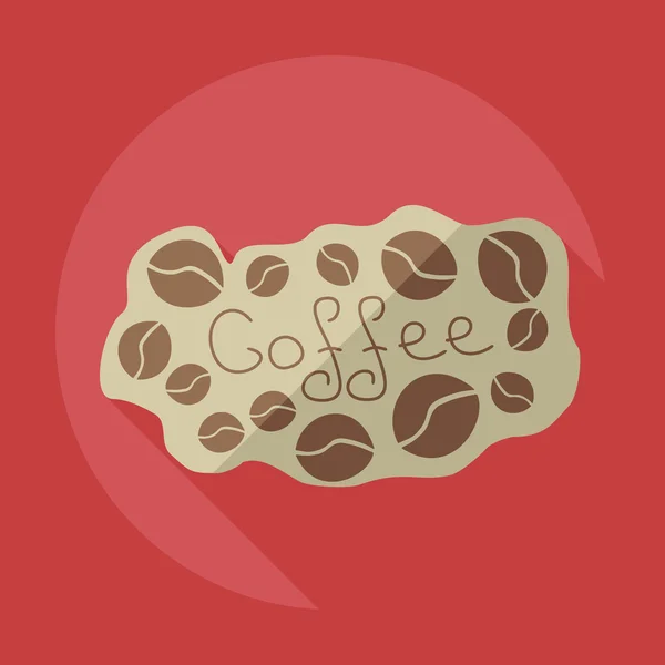 Плоский сучасний дизайн з тіньовою іконою кави — стоковий вектор