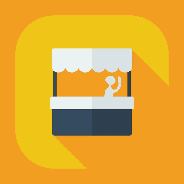 Diseño moderno plano con sombra icono café puesto — Vector de stock