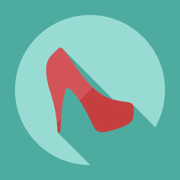 Design moderne plat avec icône de l'ombre chaussures femmes — Image vectorielle