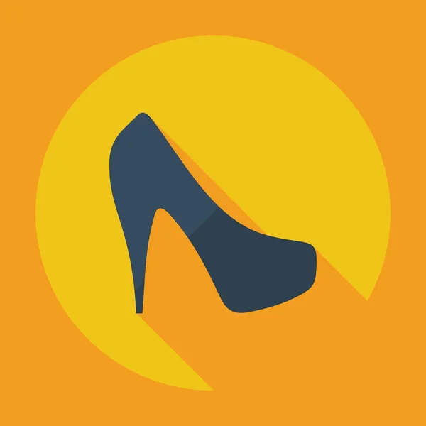 Современный дизайн с теневой иконой женской обуви — стоковый вектор