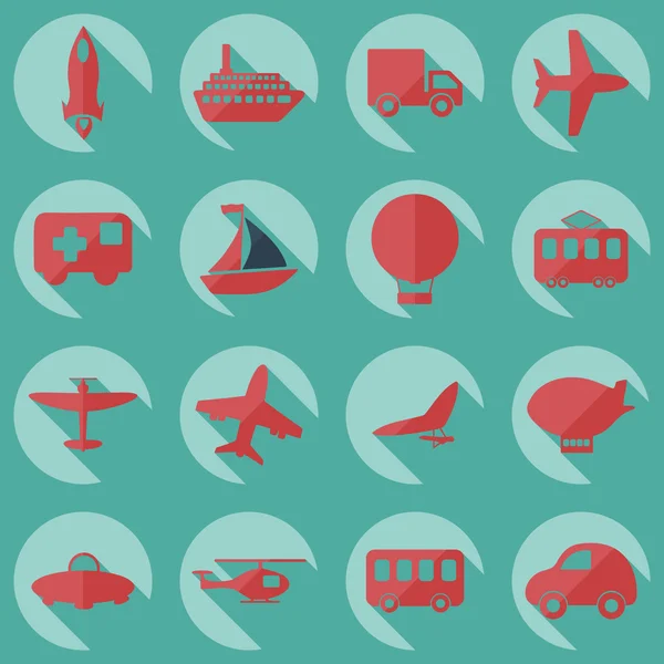 Iconos de montaje de entrega de transporte conjunto de recogida — Vector de stock