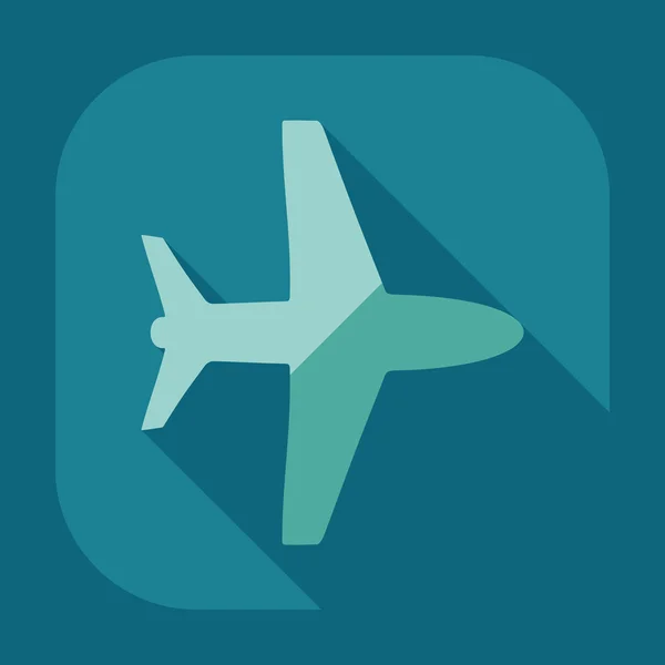 Plat modern design met schaduw pictogram vliegtuig — Stockvector