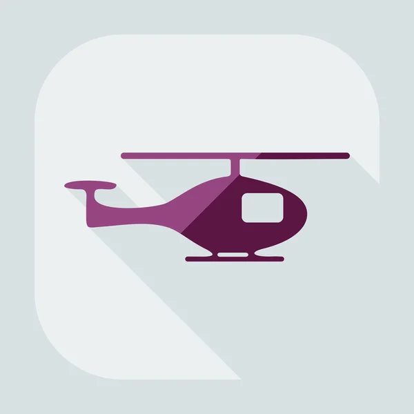 Plat modern design met schaduw pictogram helikopter — Stockvector