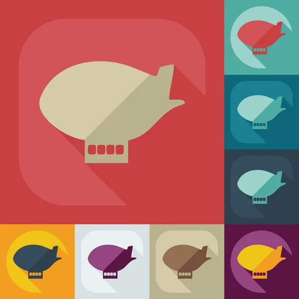 Flat modern design with shadow icon airship