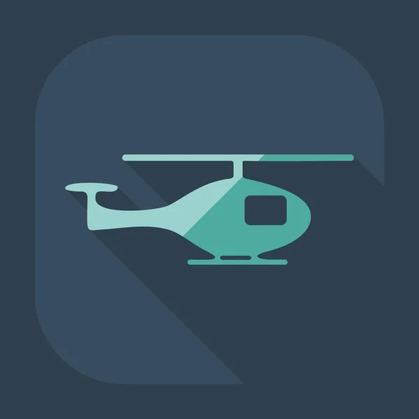 Diseño moderno plano con icono de sombra helicóptero — Vector de stock