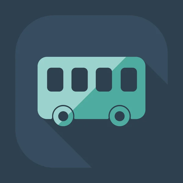 Plat modern design met schaduw pictogram bus — Stockvector