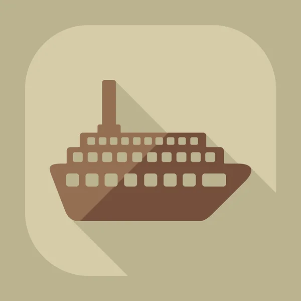 Plat modern design met schaduw pictogram schip — Stockvector