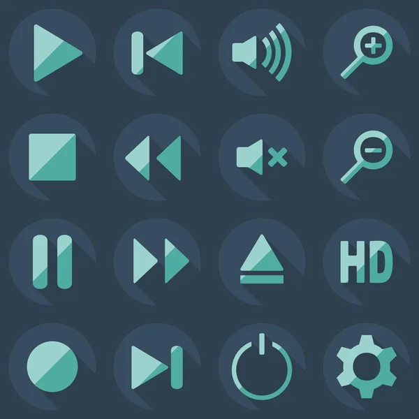 Design moderno plano com ícone de sombra player — Vetor de Stock