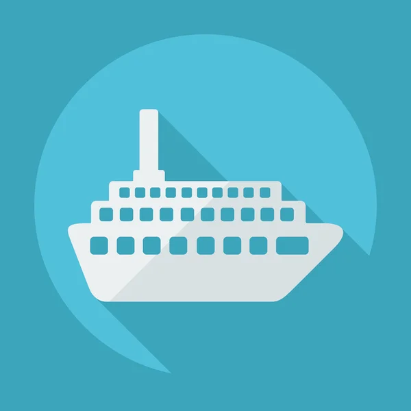 Plat modern design met schaduw pictogram schip — Stockvector