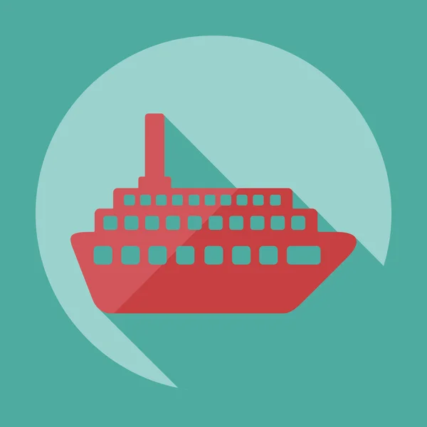 Gölge simgesi gemi ile düz modern tasarım — Stok Vektör