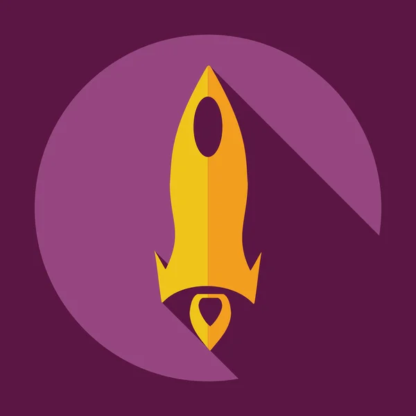 Flat modern design with shadow icon rocket