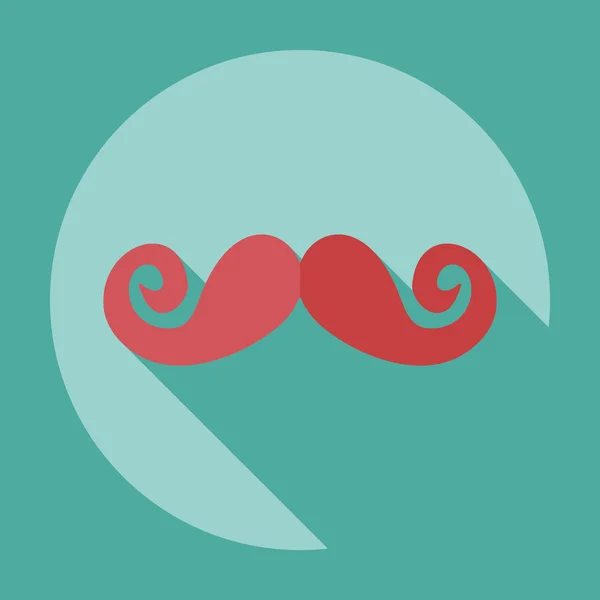 Design moderne plat avec moustache icône ombre — Image vectorielle