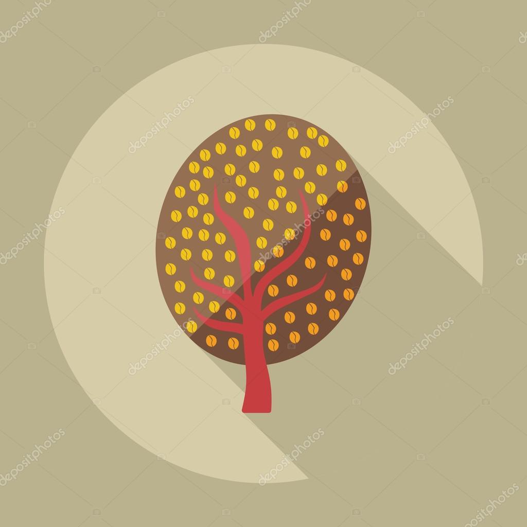 影のアイコンのコーヒーの木とモダンなデザイン ストックベクター C Chorniy10