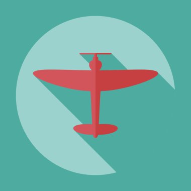 Gölge simgesi uçak ile düz modern tasarım