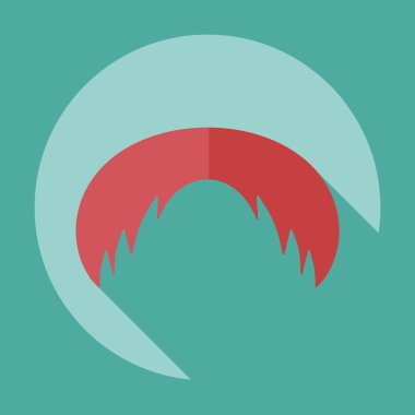 Gölge simgesi bıyıklı düz modern tasarım