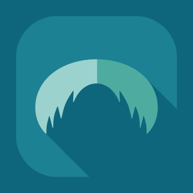 Gölge simgesi bıyıklı düz modern tasarım