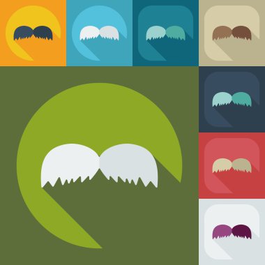 Gölge simgesi bıyıklı düz modern tasarım